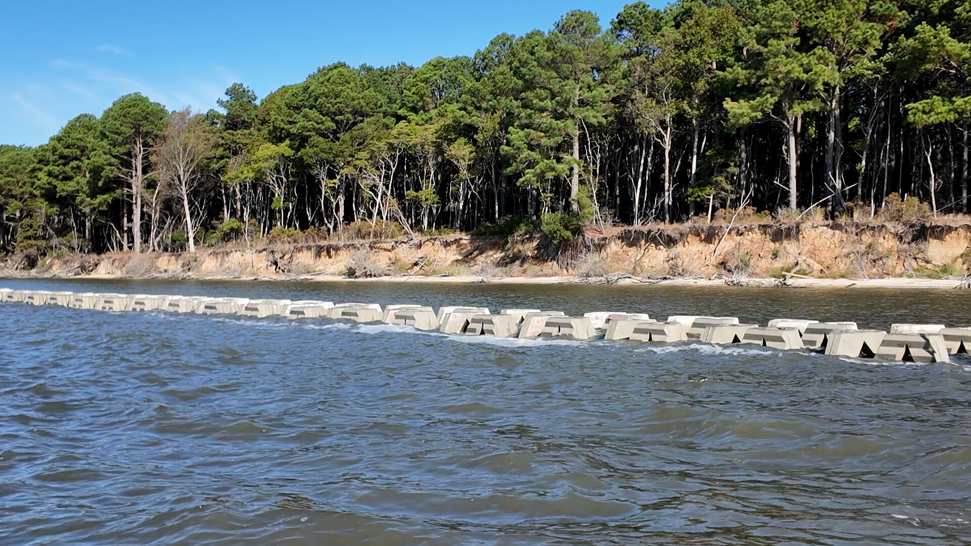 Devices with Thompson Island in background